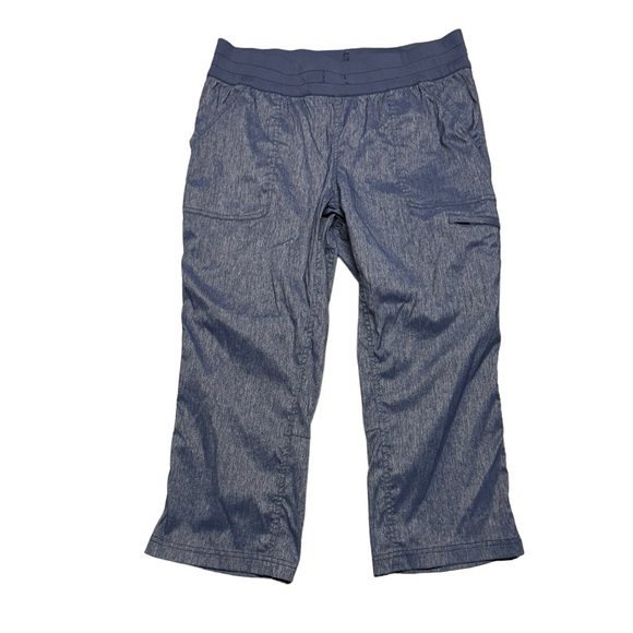 Duluth Trading Co Nylon Capri Pants Navy Blue Size 14 Pull On Elastic Waist - Picture 1 of 11